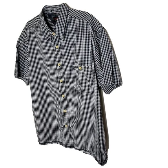 Tommy Jeans Mens Shirt Size XL Blue Button Up Pocket Short Sleeve Gingham Check - Picture 4 of 10